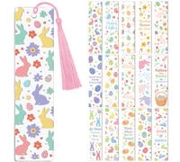 Peacoblue 30 Stickers Marque-Page UV DTF, Lapin de Printemps de Pâques Œufs | Autocollants Transfert Imperméables pour Marque-Pages Acrylique, Plastique et Métal, DIY Lecture et Loisirs Créatifs