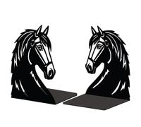 Peacoblue Lot de 2 Serre-Livres Métal Tête De Cheval Décoratif