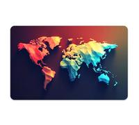 Peacoblue Lot de 4 Autocollants Cartes Bancaires Carte Du Monde Colorée