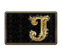 Peacoblue Lot de 4 Autocollants Cartes Bancaires Lettre Dorée J | Skin Personnalisé Pour Cartes Crédit et Débit, Sticker Carte, Étanche, Résistant aux Rayures, Protection Décorative Originale