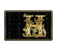 Peacoblue Lot de 4 Autocollants Cartes Bancaires Lettre H en or | Skin Personnalisé Pour Cartes Crédit et Débit, Sticker Carte, Étanche, Résistant aux Rayures, Protection Décorative Originale
