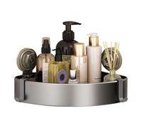 PEAKGEAR Étagère d'angle de douche avec crochets à ventouse puissants, sans perçage, étagère de douche en plastique antirouille pour salle de bain, étagère murale en aluminium pour salle de bain