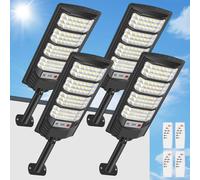 PEAKRO 600W Lampadaires solaires extérieurs, Projecteur LED solaire 6500K, IP66 étanche eclairage solaire avec détecteur de mouvement et télécommande, lumières de sécurité lampadaire de jardin garage