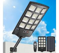 PEAKRO Lampadaire Solaire Exterieur, 6500K Projecteur LED Solaire avec Detecteur de Mouvement et Télécommande, IP67 Étanche Spot Solaire Exterieur Éclairage pour Jardin, Cour, Garage, 1 Pièces