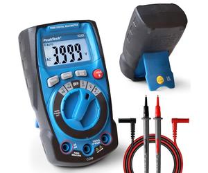 PeakTech 1021 - CAT III 600V True RMS Multimètre Numérique avec Affichage 4000 Points - Compteur Professionnel pour Électriciens avec Gamme Automatique 400µA/mA, Ohm, Cap, Hz & Testeur de continuité
