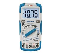 PeakTech 1075 - Multimètre Numérique RMS NCV CAT III avec Écran LCD Éclairé, Testeur de Batterie, Multimètre Portable, Ampèremètre Électronique, Testeur de Continuité, Voltmètre - Max. 600 V