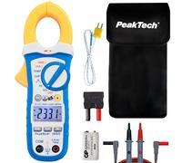 PeakTech 1650 - Pinces Ampèremétriques avec True RMS AC/DC 400A, 4000 counts, Multimètre Numérique, Voltmètre sans Contact, Ampèremètre, Testeur de Continuité - Max. 600 V
