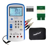 PeakTech 2170 - LCR-ESR-Mètre, Instrument de Mesure LCR et ESR, avec USB, Logiciel Inclu, Détection Automatique LCR, Fréquence 1/120 Hz, 1/10/100 kHz, Multimètre Numérique, Écran LCD, Bargraphe LCR