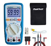 PeakTech 3320 - Multimètre Numérique True RMS VNC avec Alarme Vibratoire, 6000 counts, Multimètre Portable, Voltmètre, Autorange, Testeur de Continuité, Puissance -CAT III 600 V