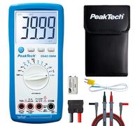 PeakTech 3340 - Multimètre Numérique True RMS avec Écran LCD Extra Large, 4000 counts, Autorange, REL., Data-Hold, Voltmètre, Testeur de Continuité, Instrument de Mesure - CAT III 600 V