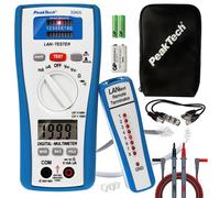 PeakTech 3365 - Multimètre Numérique RMS avec Testeur LAN, Testeur de réseau, Testeur de tension, Multimètre Portable, Testeur de Câble, Voltmètre, Testeur de Continuité, Câble de Terre - 600V