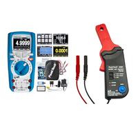 PeakTech 3440 - Multimètre Numérique True RMS avec 4.0 Bluetooth et Affichage Graphique, 50000 counts & 4250 - Adaptateur de Sonde de Courant 60 A AC/DC pour Multimètre, Prise 4 mm - CAT II 300 V