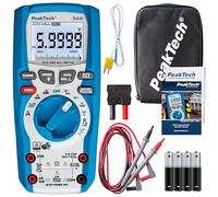 PeakTech 3441 - Multimètre Numérique True RMS pour Électriciens avec 60 000 counts, Multimètre Portable Professionnel pour Lignes Électriques, TÜV/GS, Voltmètre, Testeur de Continuité - CAT III 1000V