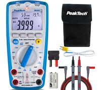 PeakTech 3690 - Multimètre Numérique 5-en-1, Luxmètre, Sonomètre, Humidimètre, Voltmètre, Thermomètre, Multimètre Manuel, Testeur de Continuité, 4000 counts - 600 V