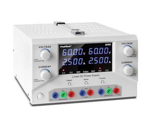 PeakTech 6192 - Alimentation de laboratoire 2 x 0-60 V / 0-2,5 A DC SELV linéaire Alimentation avec transformateur d'isolement, alimentation de laboratoire avec USB & logiciel