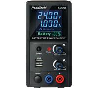 PEAKTECH 6200 - Alimentation de laboratoire sur batterie, 0 - 24 V, 0 - 1 A, 1 c