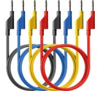 PEAKTECH 7046 - Cordons de mesure, 0,25 m, empilables, jeu de 4