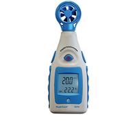 PeakTech Anémomètre à hélice numérique, Anémomètre pour la vitesse du vent en nœuds et Windchill avec mesure supplémentaire de la température, 1 pièce, P 5170