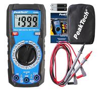 PeakTech P 1040 - Multimètre numérique compact TRMS 2.000 points, Testeur de tension, courant, résistance, capacité et continuité, 600V - CAT III