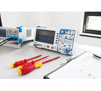 PeakTech P 1335 - Oscilloscope à mémoire numérique à 2 canaux 20 MHz | 100 MS/s, 8 bits, écran couleur TFT 7" | USB, Autoset, FFT | Appareil de mesure compact de laboratoire
