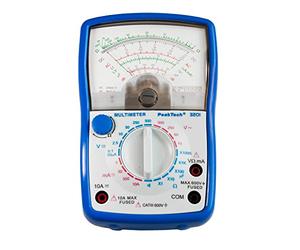 PeakTech P 3385 Multimètre analogique - Appareil de mesure avec voltmètre, ampèremètre, testeur de continuité, ohmètre - Jusqu'à 600V AC DC 10A