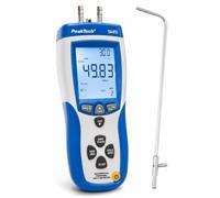 PeakTech P 5145 Testeur de pression 2 en 1 avec pitoire, minuteur de pression différentielle avec USB, masse d'air et température de l'air