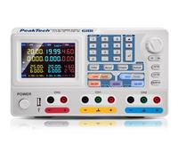 PeakTech P 6181 - Alimentation de laboratoire programmable à 2 canaux 0-30 V / 6 A & 0-6 V / 3 A, écran couleur TFT, USB, LAN, RS-232, CV/CC & programmes horaires