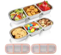 PEAKTOP Lunch Box En Acier Inoxydable, Snack Box éTanche à 3 Compartiments, Bento Box Avec Couvercle, Bento Lunch Box Umami, Convient Pour Une Utilisation Au Travail, à L'éCole Ou En Voyage