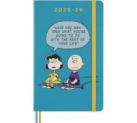 Peanuts Agenda Hebdomadaire 2025 2026, Agenda 2025-2026 18 Mois Avec Couverture Rigide, Fermeture Élastique Et Autocollants Thématiques, Format Large 13 X 21 Cm