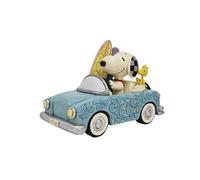 Peanuts by Jim Shore Figurine Snoopy et Woodstock en Voiture avec Une Planche de Surf