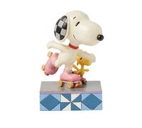 Peanuts by Jim Shore Figurine Snoopy et Woodstock Faisant du Patin à roulettes