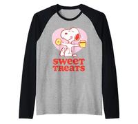 Peanuts Snoopy Sweet Treats Lazy Summer Holiday Fun Classic Manche Raglan