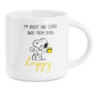 Peanuts Snoopy Tasse à Café en Céramique, Tasse Cappuccino ou Mug à Thé, Cadeau Femme, Ado, Maman, Épouse - Idéal Travail et Maison (Blanc/Jaune Coffee, 400ml)