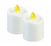 Pearl 2 bougies LED effet flamme avec capteur d'obscurité - coloris blanc