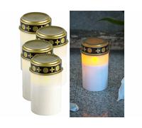 Pearl 4 bougies funéraires à LED effet flamme - blanc