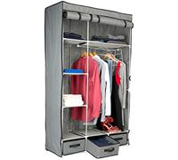 Pearl Armoire en Tissu 2 Portes, 6 Compartiments et 3 tiroirs