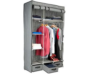 Pearl Armoire en Tissu 2 Portes, 6 Compartiments et 3 tiroirs