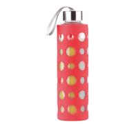 Pearl Bouteille en verre borosilicate 550 ml - Avec housse silicone Rouge