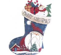 Pearl Chaussette décorative en bois - motif Père Noël