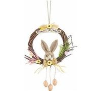 Pearl : Couronne de Pâques décorative avec lapin - Ø 20 cm marron G