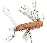 PEARL Couteau de poche multifonction 16 en 1 avec manche en bois