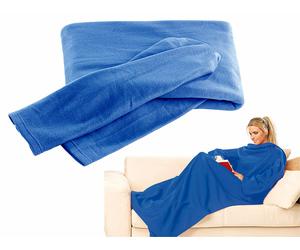 Pearl Couverture polaire plaid à manches - Bleu