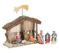 Pearl Crèche de Noël (10 pièces) avec figurines en porcelaine peintes à la main