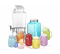Pearl Distributeur de boissons RGS-800 de 6,5 L avec support et service rétro 7 pièces