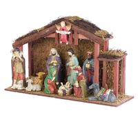 Pearl Grande crèche de Noël avec 11 figurines en porcelaine et LED