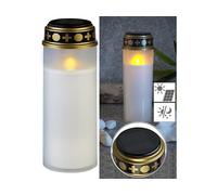 Pearl Grande lanterne funéraire solaire avec LED effet flamme - coloris blanc