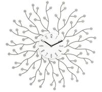 PEARL Horloge murale esprit corail et perles métal Ø51 cm transparent et argenté