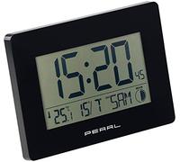 Pearl Horloge Radio-pilotée avec température et Date - Noir
