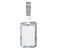 Pearl Textures Porte-badge coulissant en plastique rigide avec bords dorés pour cartes de travail pour infirmières et bureau