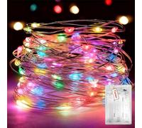 Peasur Guirlande LED à Pile Minuterie Lot de 1, 3m 30 LED Guirlande Lumineuse Pile, 2 Modes/Étanche Guirlandes Lumineuses pour Noël Halloween Chambre Interieur Mariage Plate Décoration, Multi-Colore
